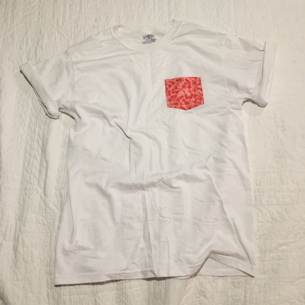 White pocket tee